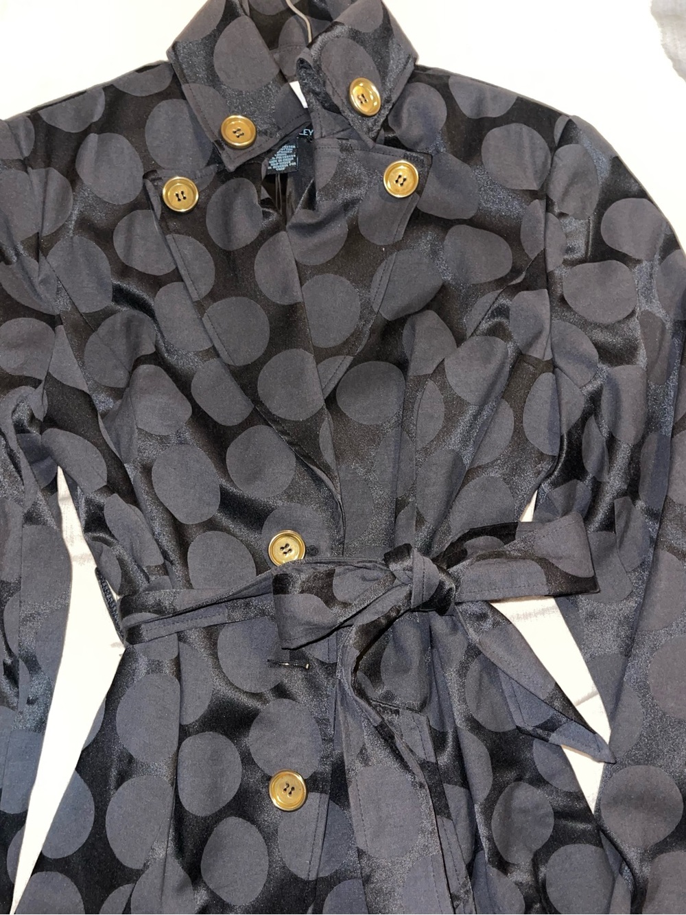 Cynthia Rowley Black Polka Dot Belted Blazer / jacket
